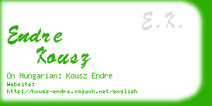 endre kousz business card